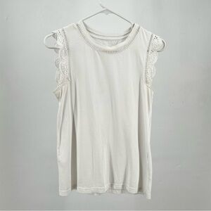 Lilly Pulitzer White Lace Accent Tank Top